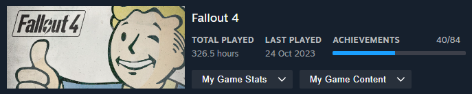 This guy played Fallout 4 for over 300 hours
